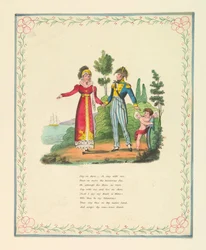 Grußkarte, "Bleib an Land, - oh, bleib bei mir...", ca. 1821