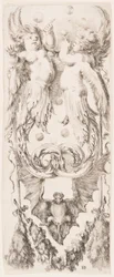 Druck, Ornamenti o Grottesche (Groteskes Ornament), ca. 1653