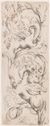 Druck, Ornamenti o Grottesche (Groteskes Ornament), ca. 1653