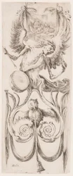 Druck, Ornamenti o Grottesche (Groteskes Ornament), ca. 1653
