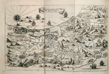 Eine Karte des Landes und der Stadt Panama. Teil 3: Kap. 5. (Gravur)