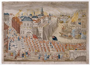 Ansicht der Stadt und des Hafens von Havanna, eingenommen vom Earl of Albemarle und Sir George Pocock am 13. August
