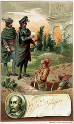 Eine Szene aus „Hamlet“ von William Shakespeare - Chromolithographie, Ende 19. Jahrhundert