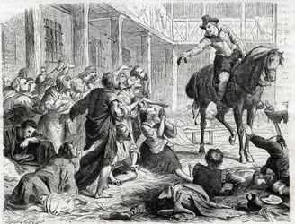 Alphonse (Alfonso Gieronimo) von Ornano 1548-1610 während der Pest von Bordeaux 1604 - Gravur von 1860