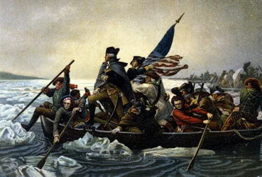 Amerikanischer Unabhängigkeitskrieg. Washington überquert den Delaware River. Dezember 1776