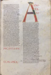 Anno tertio: Incipit Daniel Propha. Incipit del Libro del Profeta Daniele, XI secolo