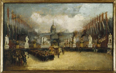 Ankunft von Napoleons Asche auf der Esplanade des Invalides, 15. Dezember