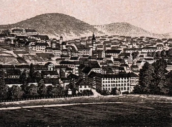 Baden-Baden, Deutschland: Blick auf die Stadt. aus 