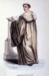 Benediktiner vom Mont Olivet. Stich aus einem Album über religiöse Orden, Paris