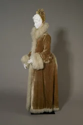 Bertha Palmers Wintermantel, ca. 1885 (Seitenansicht), Seidensamt und Lammwolle.
