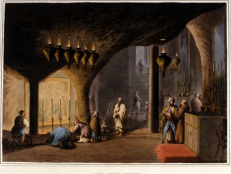 Bethlehem (Westjordanland): Die Geburtsgrotte. 19. Jahrhundert.