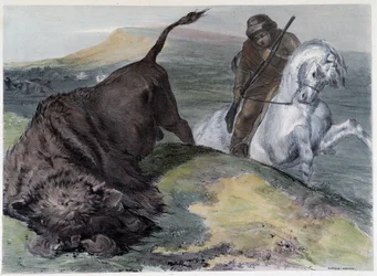 Kanadische Huron-Büffeljagd - in „Shyth
