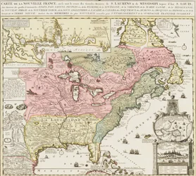 Karte des südlichen Teils der Vereinigten Staaten mit dem Mississippi und Saint Louis, c. 1720
