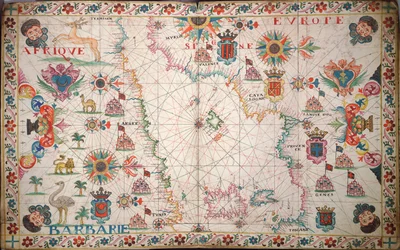 Karte des westlichen Mittelmeers, ca. 1600