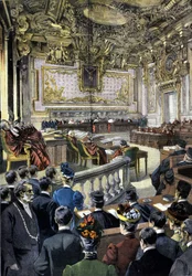 Dreyfus-Affäre. Der Kassationshof ordnete die Überprüfung des Prozesses an. 1899.