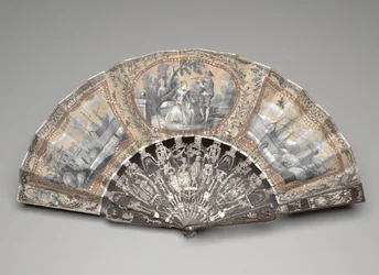Faltfächer mit Grisaille-Szenen, ca. 1780er