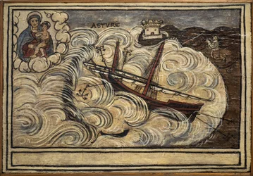 Ehemaliges Voto (Ex Voto) Seemann, beliebtes Angebot als Zeichen der Hingabe und Dankbarkeit des Seemanns, der die Gefahren des Meeres überlebt hat, aus der Kirche von Carmine, Torre del Greco, in der Nähe von Neapel, 19. Jahrhundert Italien