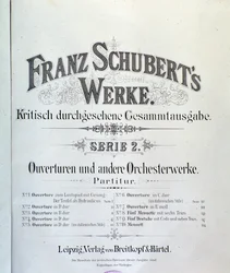 Frontispiz der Partitur verschiedener Ouvertüren von Franz Schubert