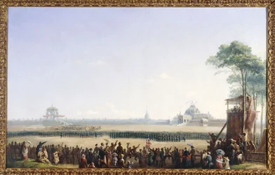 Fête du 10 mai 1852 am Champ-de-Mars, Verteilung der Adler und Segnung der Fahnen