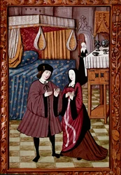 Galantes Treffen in einem Schlafzimmer
