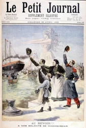 Abschied von unseren Soldaten aus Madagaskar: Abreise der französischen Expedition nach Madagaskar - in „Le Petit Journal“ vom 28.04.1895