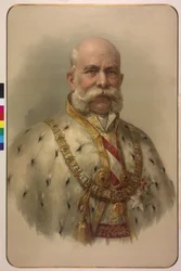 Halbfigur Kaiser Franz Joseph I im Fleece-Mantel