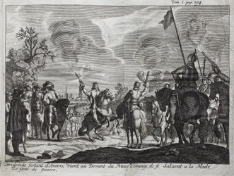 Henri, Graf von Brederode (Hendrik Graaf van Brederode) (1531-1568), verlässt Antwerpen (Niederlande), kommt vor Wilhelm I. von Oranien-Nassau (Oranje Nassau), Prinz von Oranien (oder Wilhelm der Schweiger).