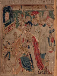 Geschichte von Saint Piat und Saint Eleuthère, Szene 10: Saint Eleuthère wird zum Bischof geweiht (Detail)