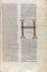 Incipit des Buches Deuteronomium, Initiale mit der Aufschrift Haec sun, XI. Jahrhundert