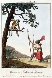 Indischer Krieger von Peru (Inka) - Gravur