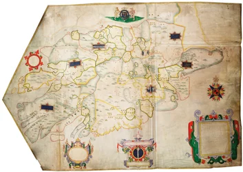 Irland südlich des Shannon, um 1585 (Pergament, Leinen)