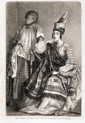 Dame und Negerin von Saint Louis in Toilette - in 