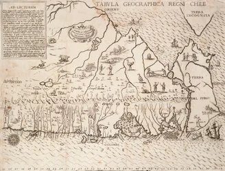 Karte von Chile, zusammengestellt von Jesuiten