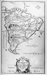 Karte der Flüsse Südamerikas - in „Die unterirdische Welt“, Athanasi Kireheri, um 1600