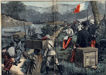 Marchand-Mission in Afrika (1896-1899): Die Expedition nimmt 1898 Besitz vom Oberen Nil. Start des demontierbaren Dampfers „le Faidherbe“ auf dem M