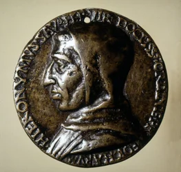 Medaille mit dem Abbild von Savonarola (Girolamo Savonarola) - 16. Jahrhundert