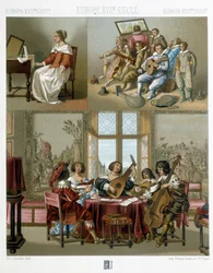 Musik in Europa im 17. Jahrhundert - in „Le costume historique“ von Racinet