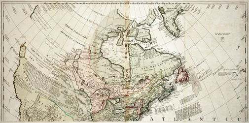Nordamerika, ca. 1765 (farbige Gravur)