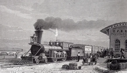 Bahnhof Omaha, Ausgangspunkt der Pazifikbahn - in „Tour du monde“