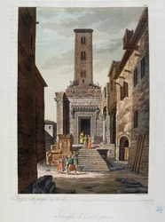 Osmanisches Reich: Der Tempel des Aesculapus - in „The ancient and modern costume“ von Jules Ferrario, ed Milan