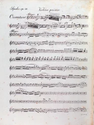 Seite der Partitur der Ouvertüre von Alruna
