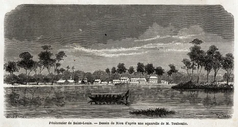 Strafkolonie von Saint Louis in Französisch-Guayana, ausschließlich für die Holzernte im Auftrag der Regierung organisiert, 1859 als Erweiterung der Strafkolonie von Saint Laurent gegründet, die unzureichend geworden war, sie waren völlig unabhängig, aber 