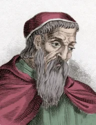 Porträt von Amerigo Vespucci (1454-1512), italienischer Seefahrer und Entdecker. Gravur des 19. Jahrhunderts