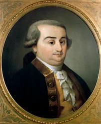 Porträt von Cesare Beccaria (Bonesana), Marchese di Beccaria (1738 - 1794), italienischer Jurist und Ökonom. Anonymes Gemälde aus dem 18. Jahrhundert. Museum in Mailand. Mailand, Italien