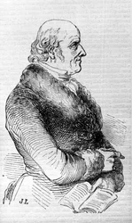 Porträt von Christian Hahnemann (1755 - 1843), Begründer der Homöopathie. Gravur aus dem 19. Jahrhundert.