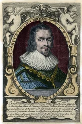 Porträt von George Villiers (1592-1628), Herzog von Buckingham. Gravur des 17. Jahrhunderts