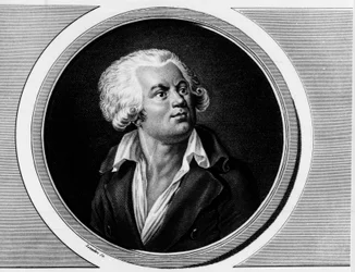Porträt von Georges Jacques Danton, Anwalt (1759-1794). Gravur in „Komplette Sammlung historischer Gemälde der Französischen Revolution, in drei Bänden“, 1804