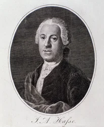 Porträt von Johann Adolf Hasse (Stich)