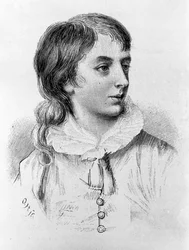 Porträt von Percy Bysshe Shelley (1782 - 1822), romantischer englischer Dichter im Alter von zwölf Jahren. Realisiert vom Herzog von Montpensier (1794)