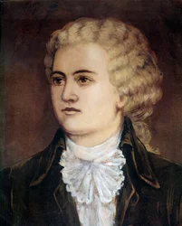 Porträt des österreichischen Komponisten Wolfgang Amadeus Mozart (1756-1791) während seines Aufenthalts in Prag 1786